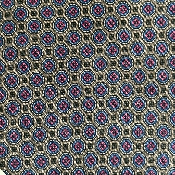 Vintage Yves Saint Laurent Grey Geometric Print Silk Tie - Picture 6 of 6